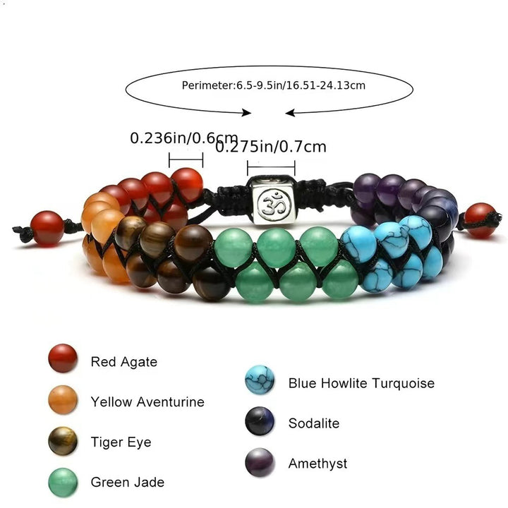 Chakra Natural Stone Braided Adjustable Bracelet