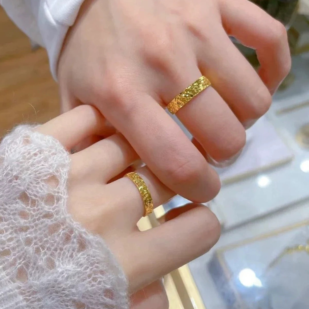 Sparkly Gold Confetti Wide Band Ring (Luxury Statement Ring)