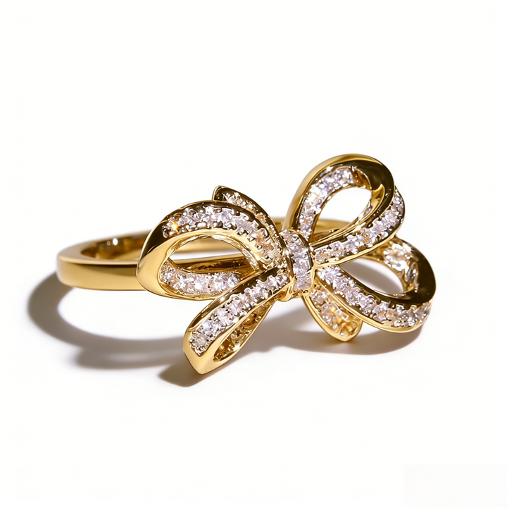 Pavé diamond Bow Ring (Luxury Gentle Sweetheart Statement Band)