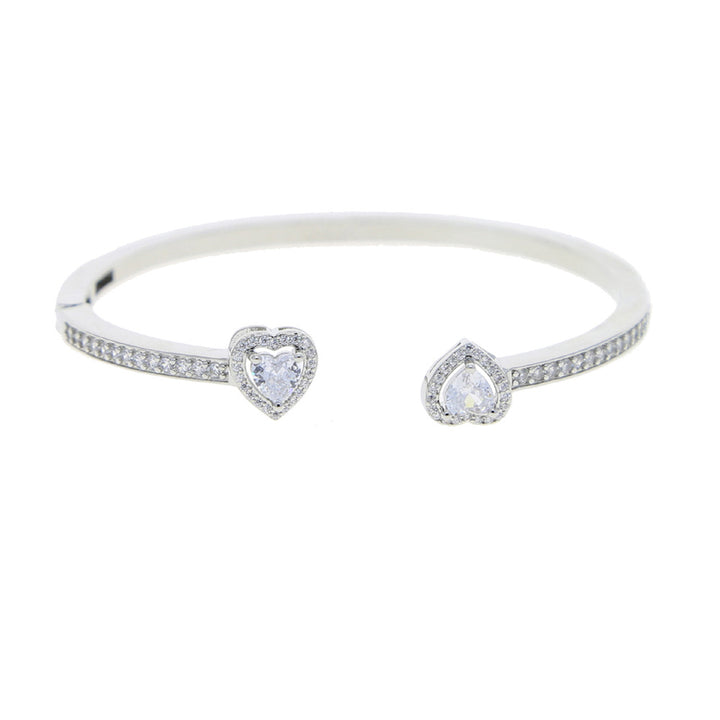 Luxury Diamond Bracelet Trio (Heart Cuff, Round Tennis, Heart Tennis)