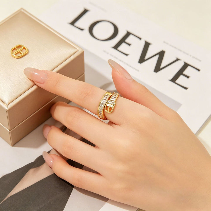 Buckle Diamond Ring