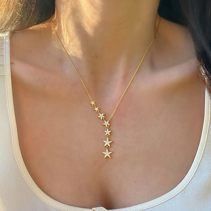 Shooting Star Diamond Y-Necklace (2 Colors Delicate Luxury Lariat Choker)