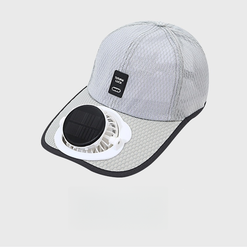 Solar Powered Fan Full Mesh Baseball Cap, Multi-color Outdoor Cooling Sun Hat