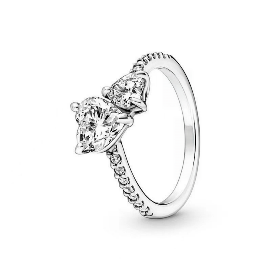 Double Heart Diamond Ring