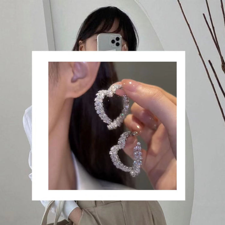 Super Sparkle Wheat Cross Heart Earrings (Sweet-Cool Niche Personalized Earrings)
