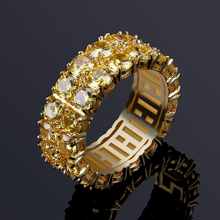 Double Row Pave Diamond Stretch Ring (Hip-Hop Light Luxury Personalized Ring)