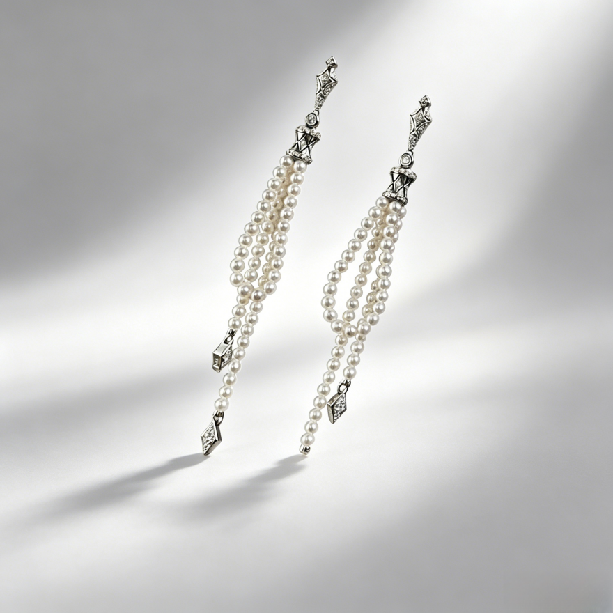 Vintage Baroque Pearl Tassel Drop Earrings (Delicate Luxury Long Dangles)