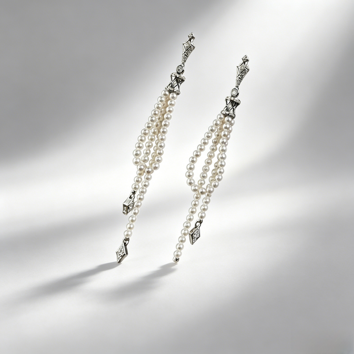Vintage Baroque Pearl Tassel Drop Earrings (Delicate Luxury Long Dangles)