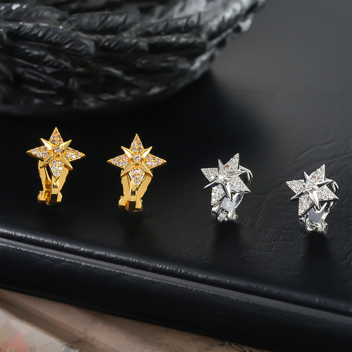 Starburst Diamond Hoop Earrings
