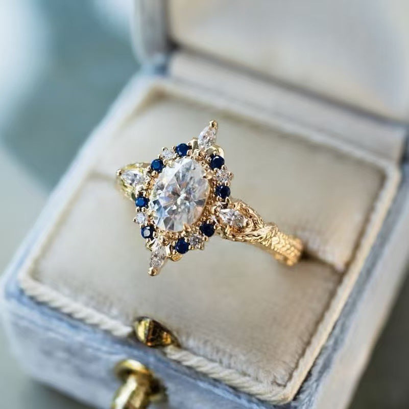 Vintage Filigree Sapphire Halo Engagement Ring (Delicate Luxury Statement Band)