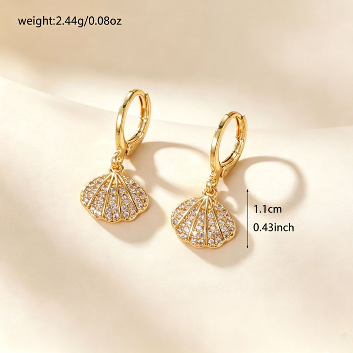 S925 Silver Ocean Series Paved Diamond Huggie Earrings