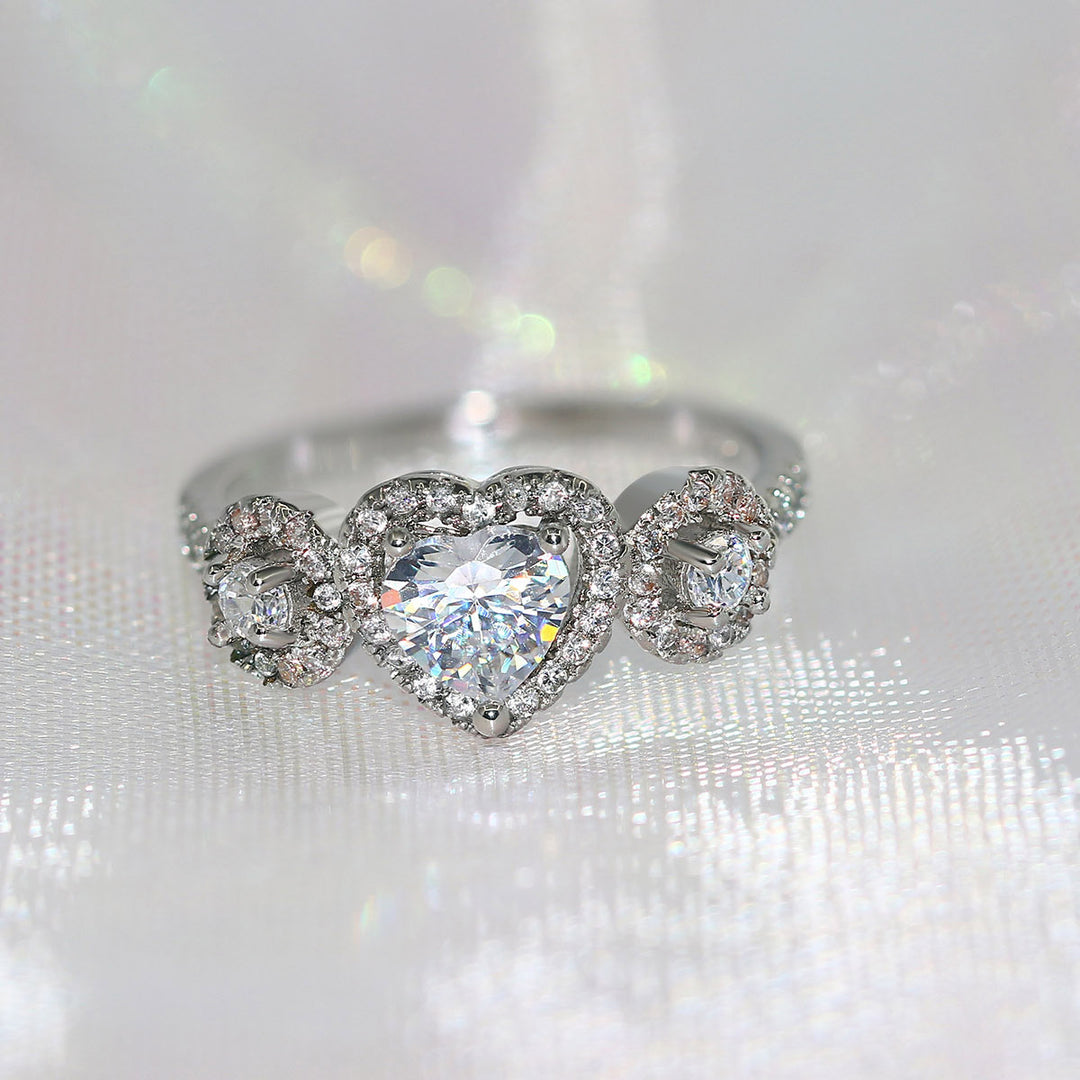 Heart Diamond Cluster Ring (Glamorous Romantic Ritual Style)