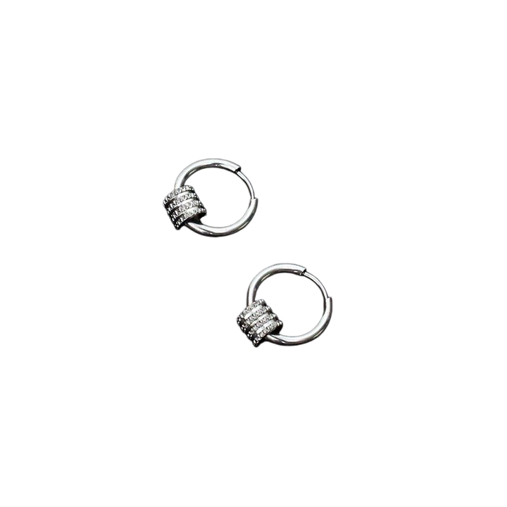Pavé "Waistline" Stackable Hoop Earrings Set (Dual-Style Daily Jewelry)