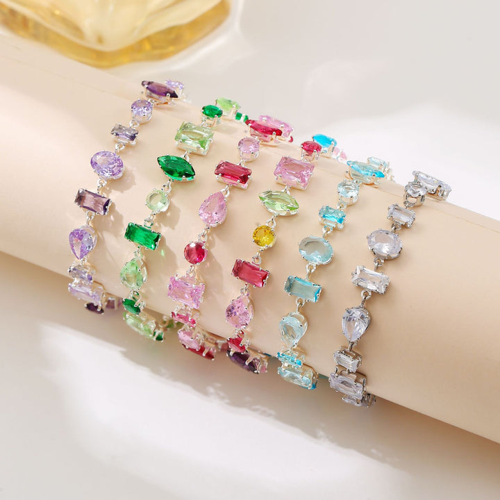 Multicolor Gemstone Shape Bracelet (Dopamine Edgy Jewelry)