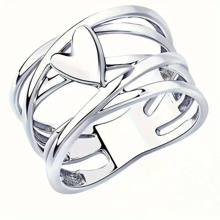 Hollow Heart Multi-Layer Ring (Light Luxury Niche Minimalist Band)
