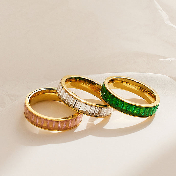 Baguette‑Cut Diamond Full‑Eternity Band, Multi‑Color Options