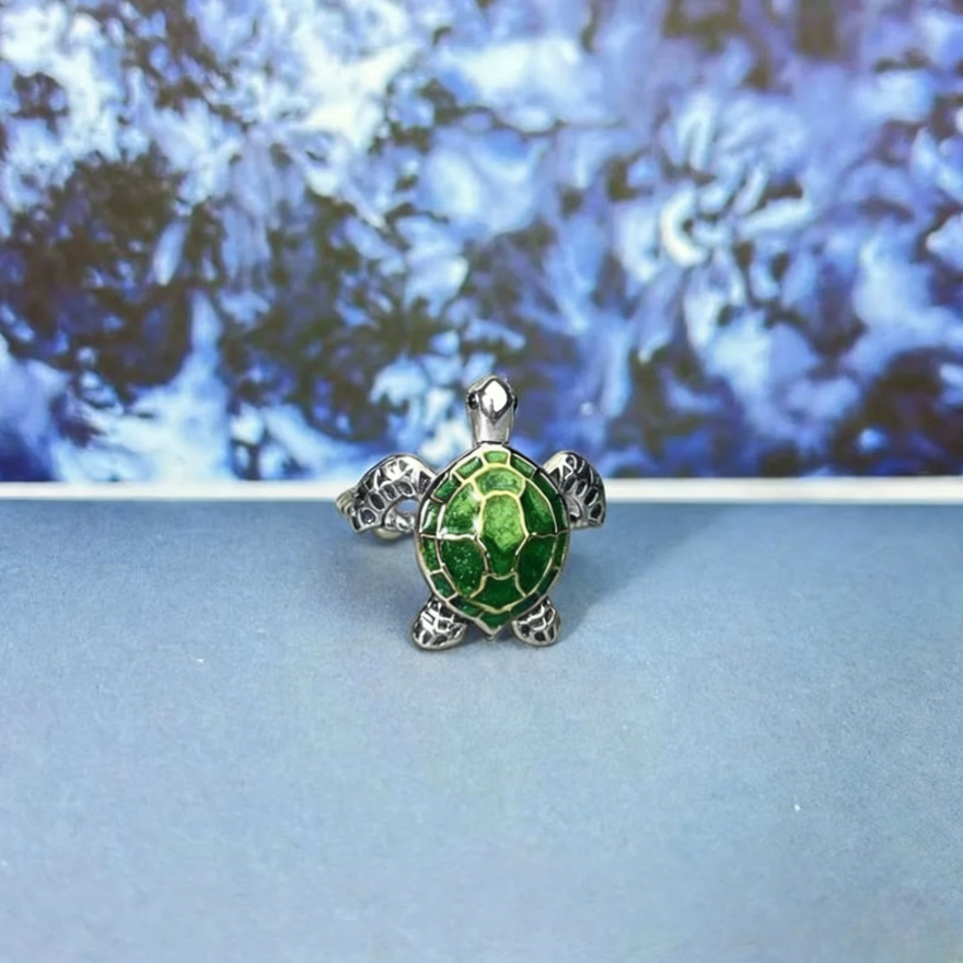 Lucky Turtle Adjustable Ring