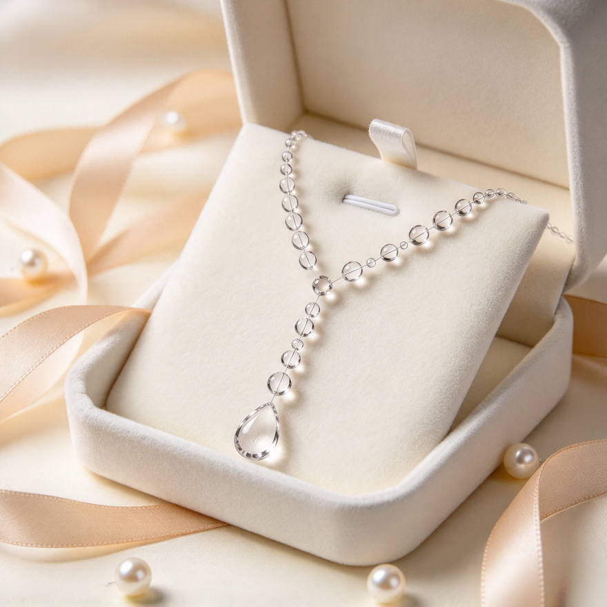 Invisible Fish Line Teardrop Diamond Y-Shaped Collarbone Necklace