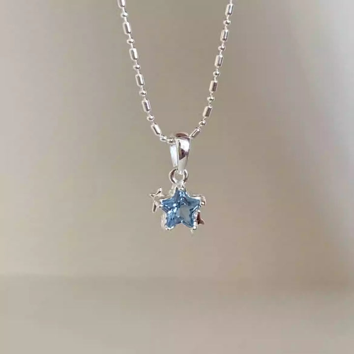 Double Star Gemstone Choker (Light Luxury Niche Fresh Necklace)