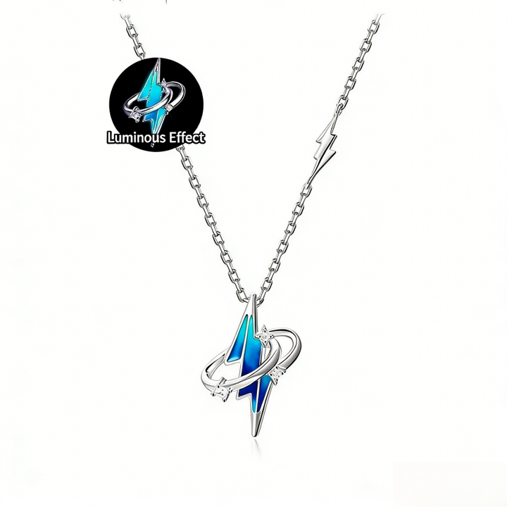 Glow-in-the-Dark Lightning & Planet Jewelry Set (Necklace/Bracelet Options)