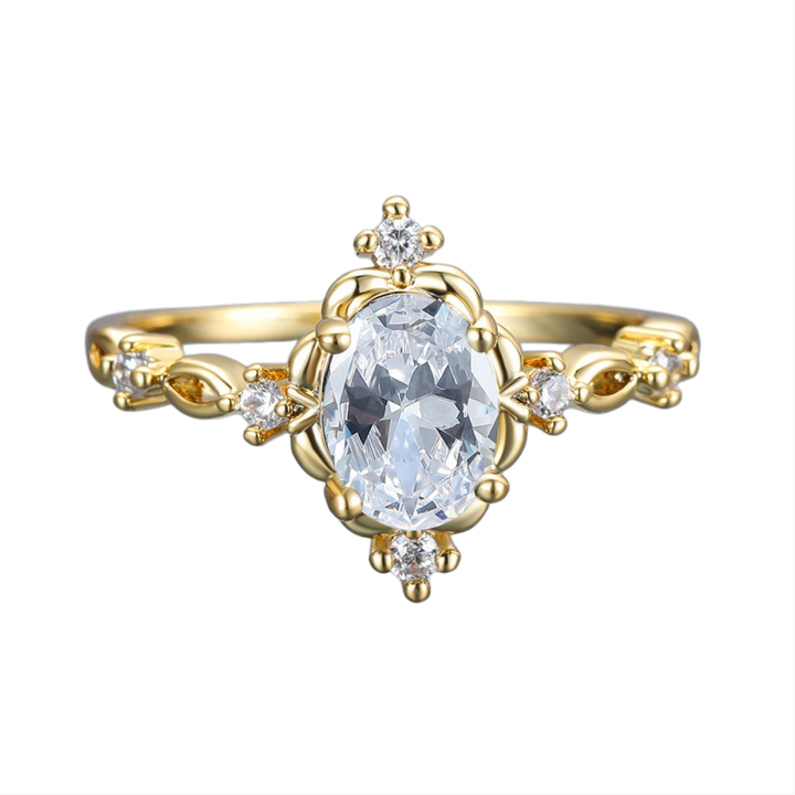 Vintage Oval Diamond Statement Ring (Luxury 18K Gold Engagement Band)
