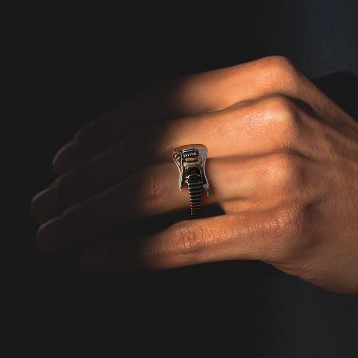 Vintage Rock Guitar Open Ring Set (Edgy Street Style Band)