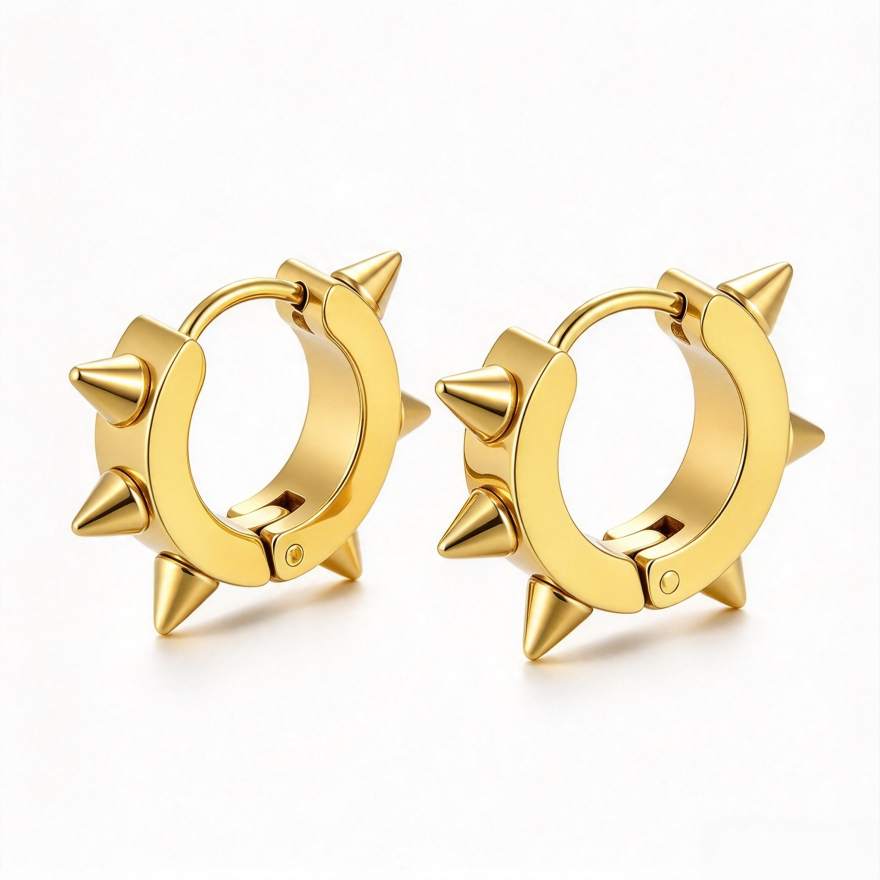 S925 Silver Punk Spike Ear Cuffs
