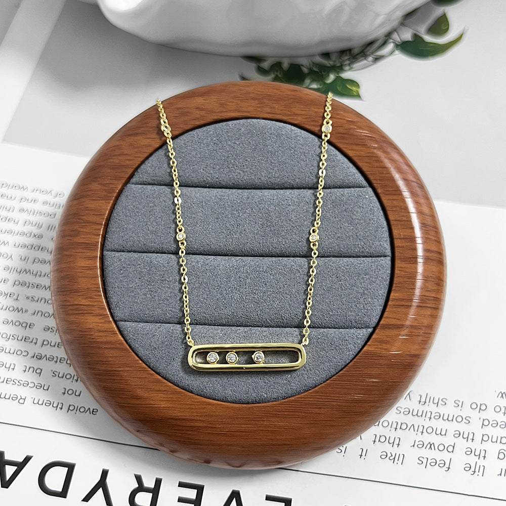 Pavé Geometric Link Clavicle Chain (Light Luxury Niche Versatile Daily Necklace)