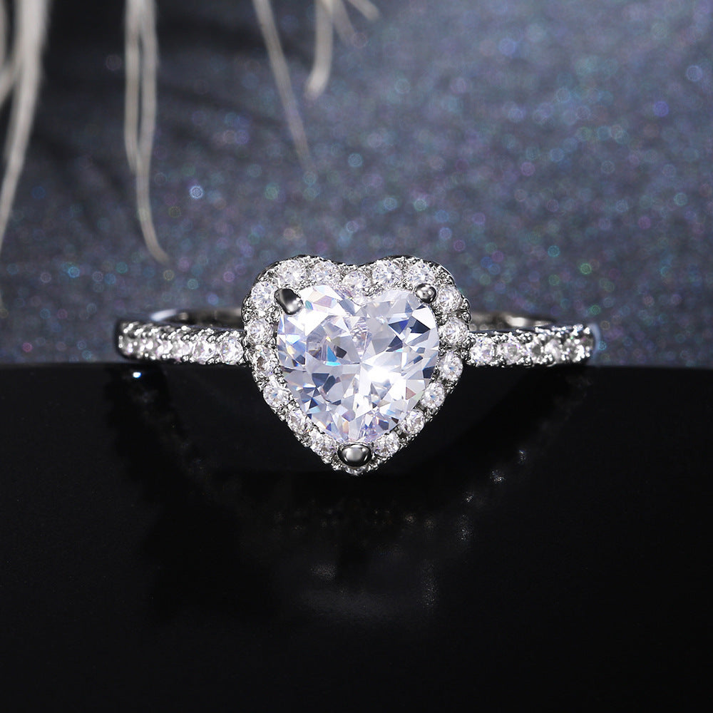 Heart Halo Diamond Ring (Multi-Color Options Luxury Statement Band)