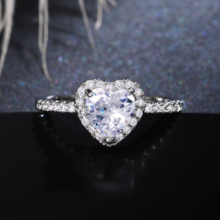 Heart Halo Diamond Ring (Multi-Color Options Luxury Statement Band)
