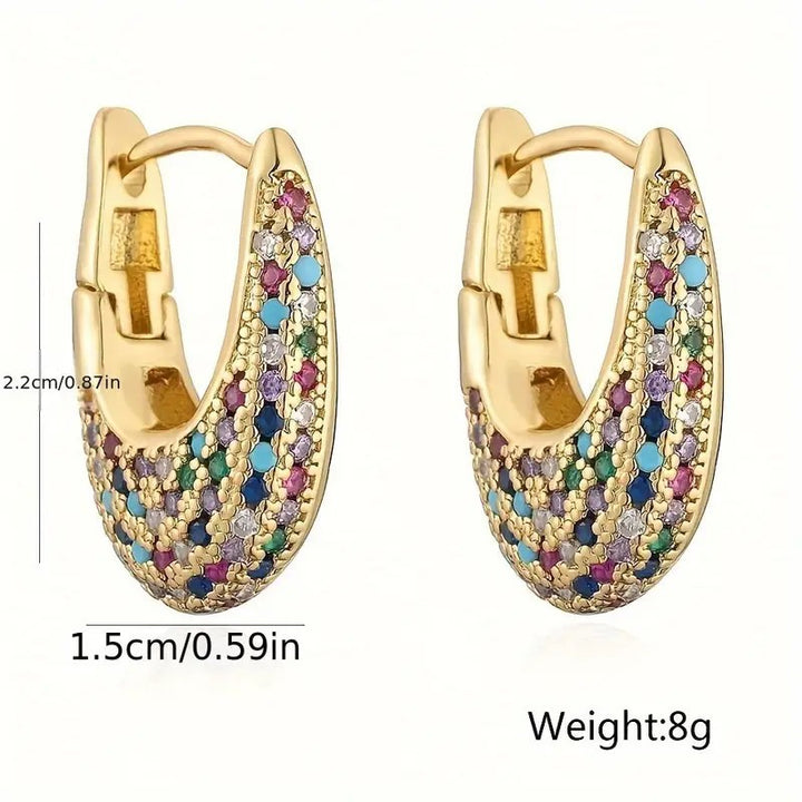 Pavé U-Shaped Hoop Earrings (Luxury Vintage Statement Earrings)