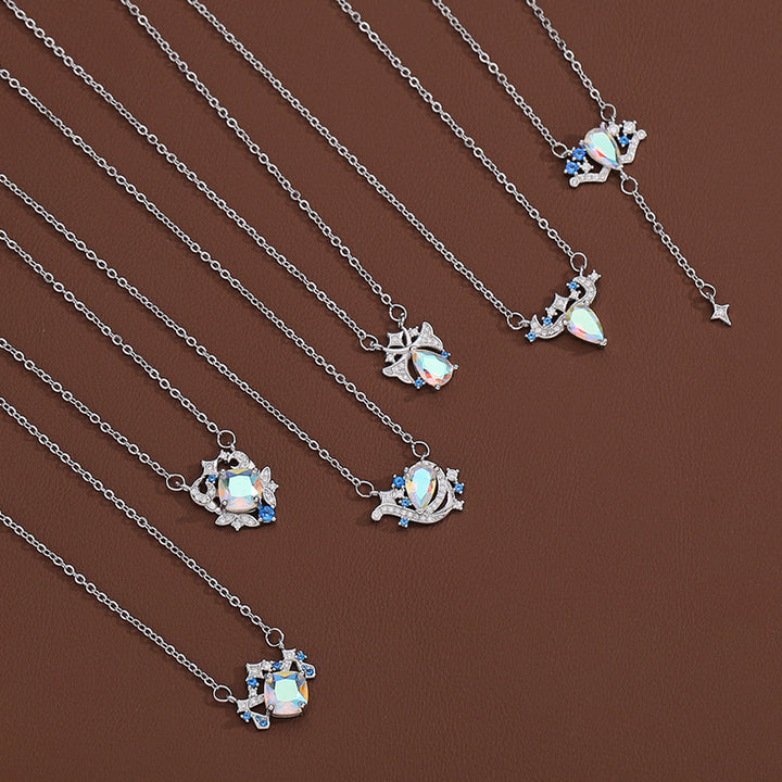 Vintage Iridescent Teardrop Diamond Multi-Style Necklace Set