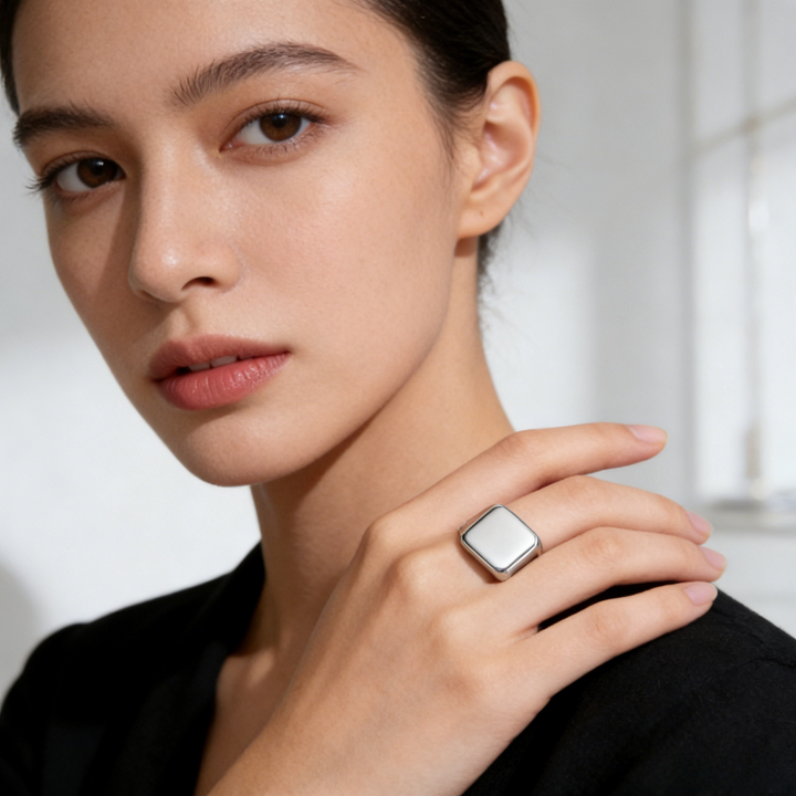 Minimalist Square Signet Ring (3 Colors Unisex Statement Band)