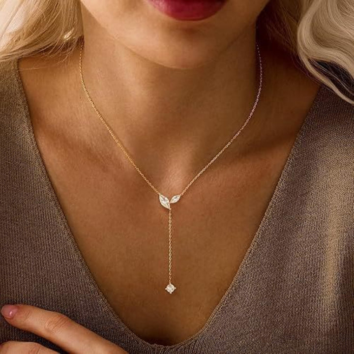 Y Drop Gold Necklace, 4 Styles Available, Dainty Lariat Choker