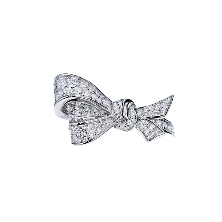 Full Diamond Bow Ring (Sweet-Cool Luxury Girl Style)