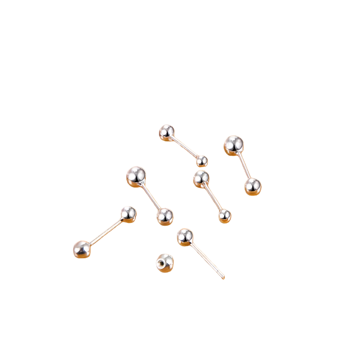 S925 Sterling Silver Mini Bead Stud Earrings for Women – Hypoallergenic Healing Ear Studs