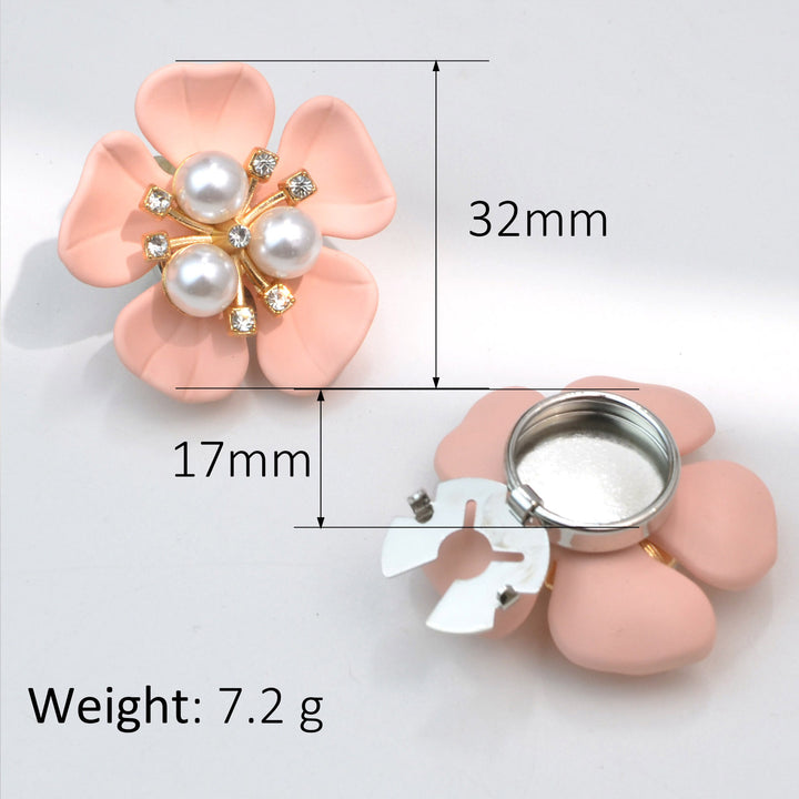 Shell Pearl Flower Shirt Button Covers — Turtle Cuff Clips & Fashion Accessories