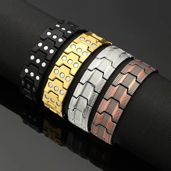 Vintage Copper Magnetic Bracelet for Men & Women, Triple-Row Detachable Magnetic Therapy Bangle