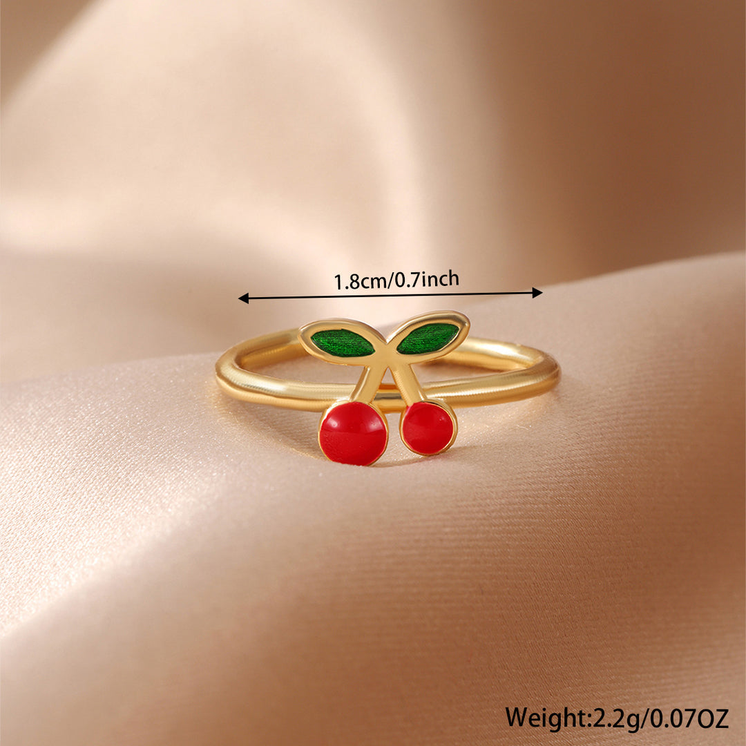 Gold Cherry Fruit Ring for Women