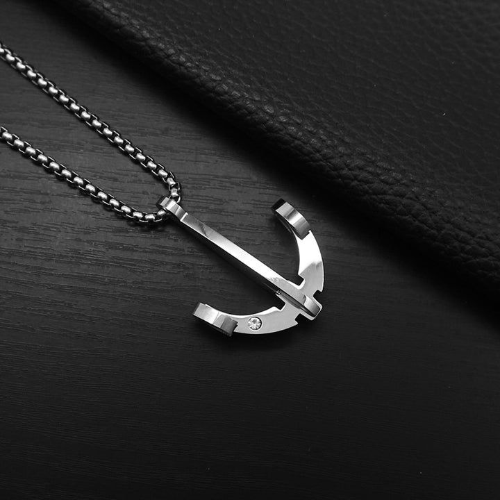 Vintage Crossbow Rhinestone Pendant · Stainless Steel Hip-Hop Punk Necklace