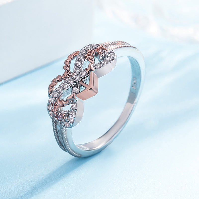 Luxury Sterling Silver Black Dragon Ring (Men) & Heart Cutout CZ Ring (Women) – Couple Rings