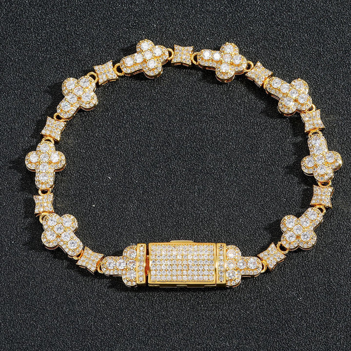 Hip-Hop Cross Men's Bracelet - Full Diamond Trendy Bracelet