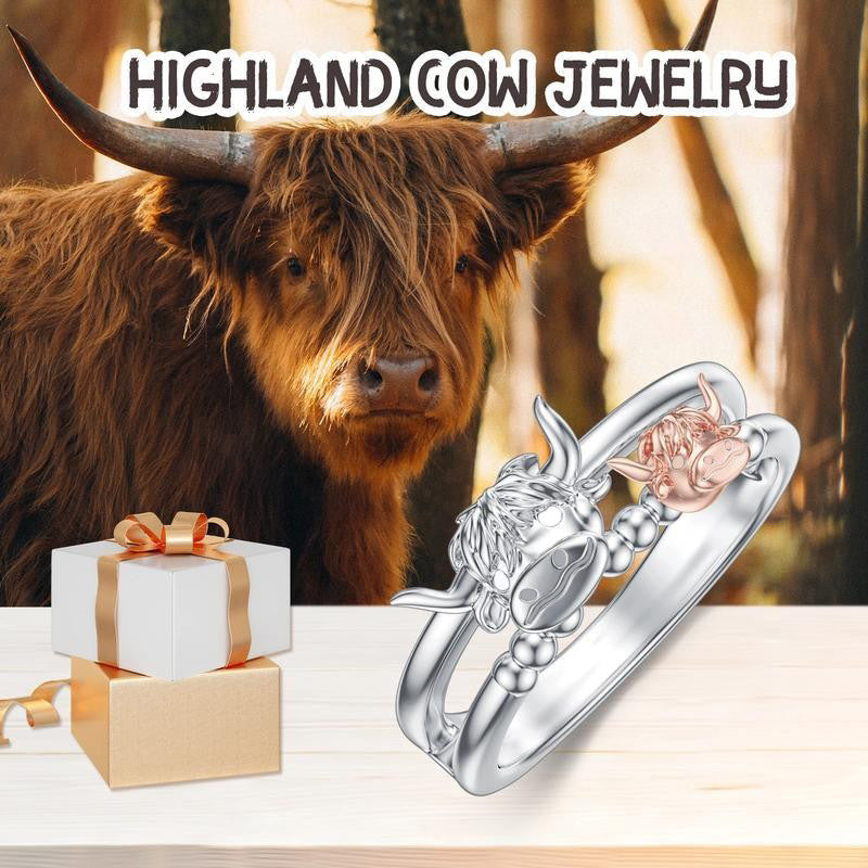Cow Head Ring for Women - Ins Niche Design Personalized Edgy Sweet Cool Closed Ring