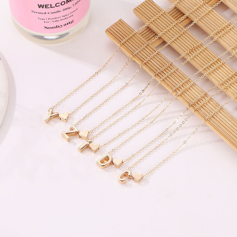 Heart & Initial Letter Choker (26 Letters Optional | Gold/Silver Dual Tone)