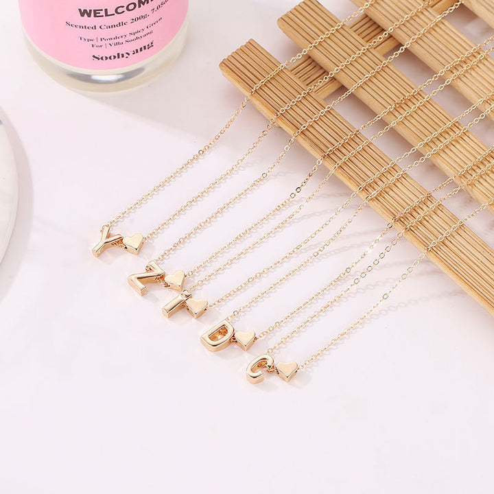 Heart & Initial Letter Choker (26 Letters Optional | Gold/Silver Dual Tone)