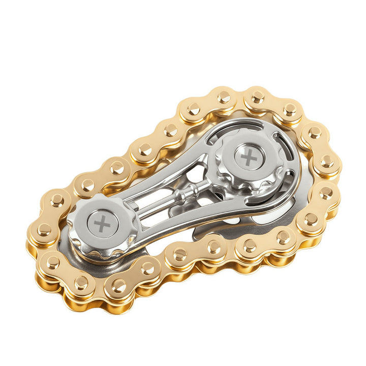 Gear Chain Metal Fidget Spinner (Stress-Relief High-Tech Creative Finger Toy)