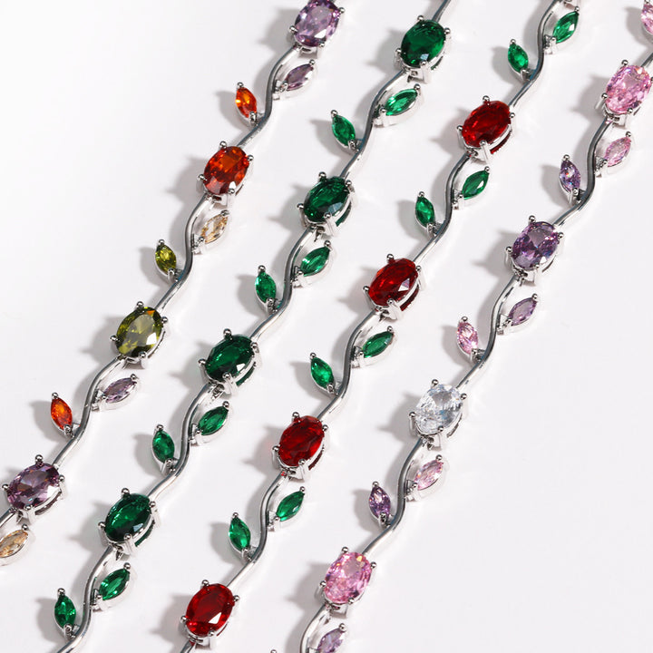 Colored Gem Vine Bracelet (Light Luxury Romantic Style)
