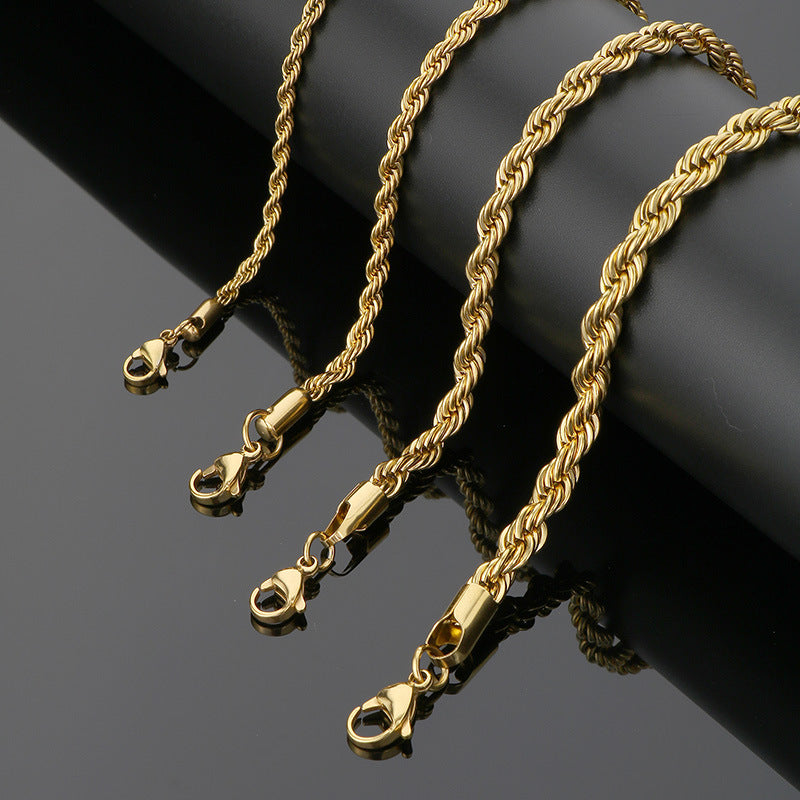 Twisted Chain Titanium Steel Bracelet (Minimalist Unisex Style)
