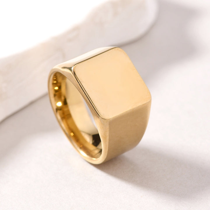 Titanium Steel Polished Square Ring (Minimalist Light Luxury Multi-Color Style)