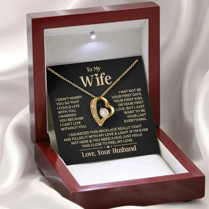 "To My Wife" Double Heart Diamond-Studded Necklace (Couple Memorial Confession Style)